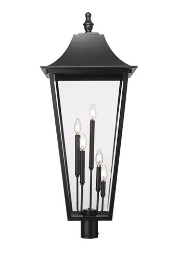 Z-Lite Gannon 5 Light Outdoor Post Mount Fixture Black