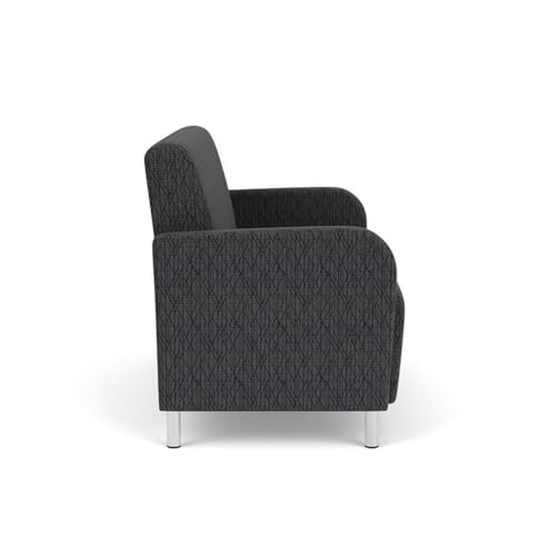 Lesro Siena Lounge Loveseat Brushed Steel Legs Adler Black