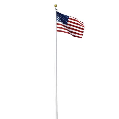 Super Tough Commercial Grade 20ft Sectional Flagpole Satin Finish