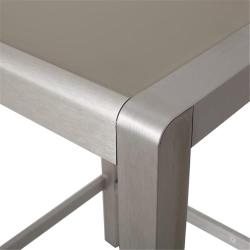 Noble House Cape Coral Outdoor 5 Piece Glass Top Aluminum Bar Set Grey