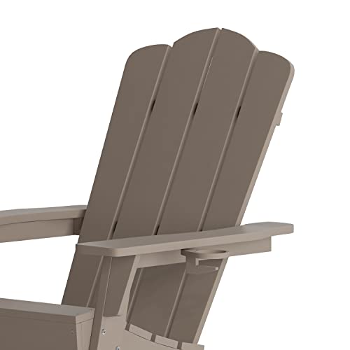 Taylor & Logan Nellis Adirondack Chair Set of 4 Weather Resistant HDPE Brown