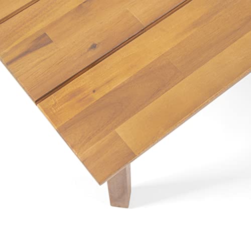 Christopher Knight Home Alina Outdoor Acacia Wood Loveseat Set with Coffee Table Teak Finish, Beige