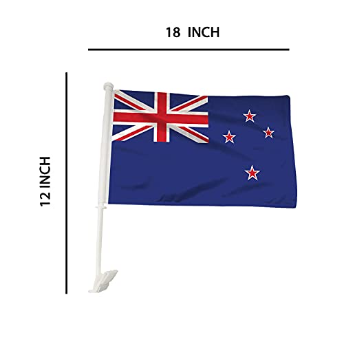 BANNER BUZZ MAKE IT VISIBLE New Zealand Car Flag Window Clip 18” X 12” Double Side Printing White Pack of 100