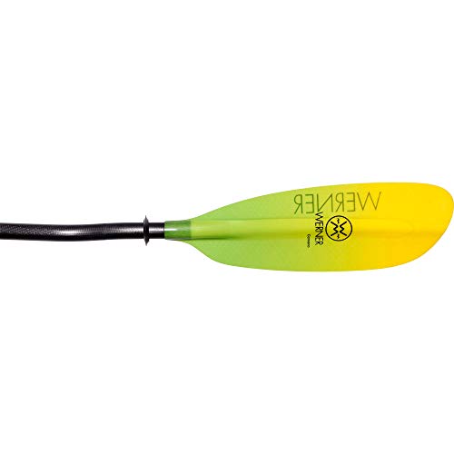 Werner Paddles Camano Fiberglass Bent Shaft Kayak Paddle Gradient Citrus