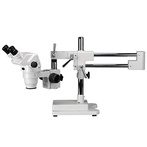 AmScope Professional Binocular Stereo Zoom Microscope 6.7X-90X with Double-Arm Boom Stand
