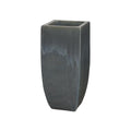Emissary 13in L x 29.5in H Storm Gray Stoneware Square Planter