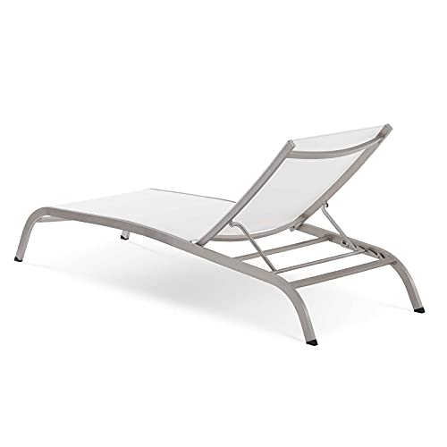 America Luxury - Outdoor Lounge Chair Chaise Set of 4 Aluminum Metal White