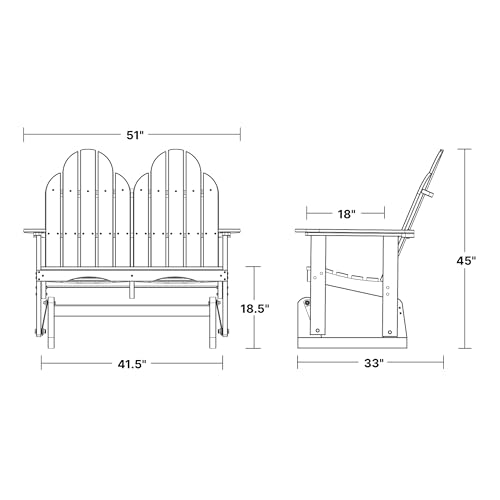 Wildridge Classic Adirondack Glider Cardinal Red