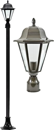 DABMAR LIGHTING Daniella Post Light Fixture Clear Glass 120 Volts Bronze