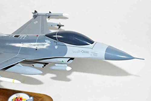 Squadron Nostalgia LLC Lockheed Martin F-16 Fighting Falcon 62d Fighter Squadron 18" Mahogany Scale Model Multicolor