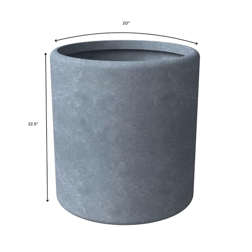 LeisureMod Tundra 5-Piece Fiberstone and MGO Clay Planter Set Aged Concrete