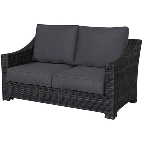 Teva Furniture Bora Bora Two-Tone Wicker Rattan Loveseat Grey