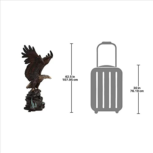 Design Toscano Strength and Patriotism Bald Eagle Cast Bronze Garden Statue Two Tone Bronze & Verdigris