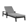 Armen Living Cayman Outdoor Patio Adjustable Chaise Lounge Chair Dark Grey