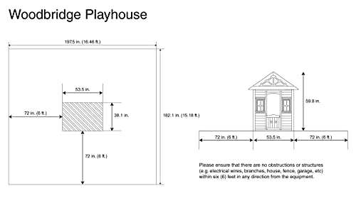 Sportspower Woodbridge Wooden Outdoor Playhouse with Flower Boxes Red