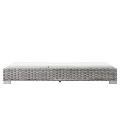 Modway Conway Outdoor Patio Wicker Rattan Chaise Lounge Light Gray White