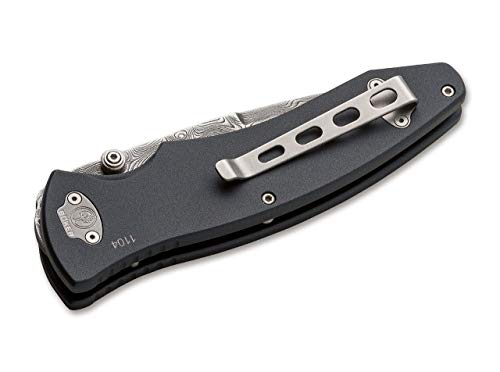 Böker Tirpitz Damascus Folding Knife 3-7/8" Straight Edge Blade Brown