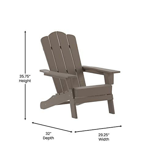 Taylor & Logan Nellis Adirondack Chair Set of 4 Weather Resistant HDPE Brown
