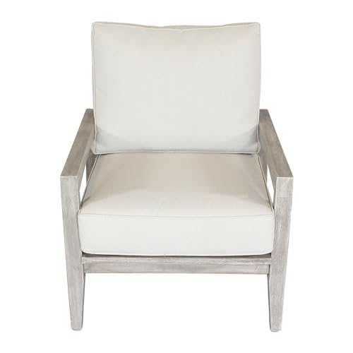 Courtyard Casual Surf Collection 3 Piece Bistro Set with Side Table and Club Chairs Driftwood Gray