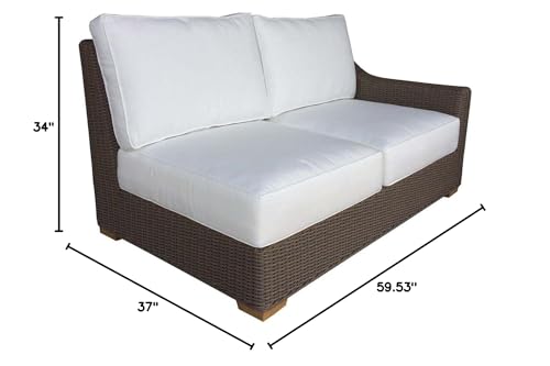 Padma's Plantation Nautilus Outdoor Right Facing Loveseat Kubu Grey