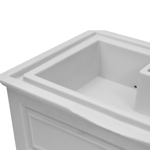 Good Ideas Savannah Colonial Style 42 Gallon Rain Saver Barrel with Planter and Brass Spigots Light Gray 4 Pack