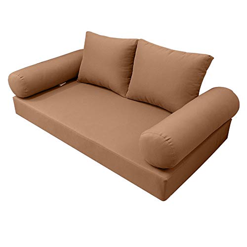 Prolinemax Style1 Twin Size 5PC Outdoor Daybed Mattress Cushion Set Brown