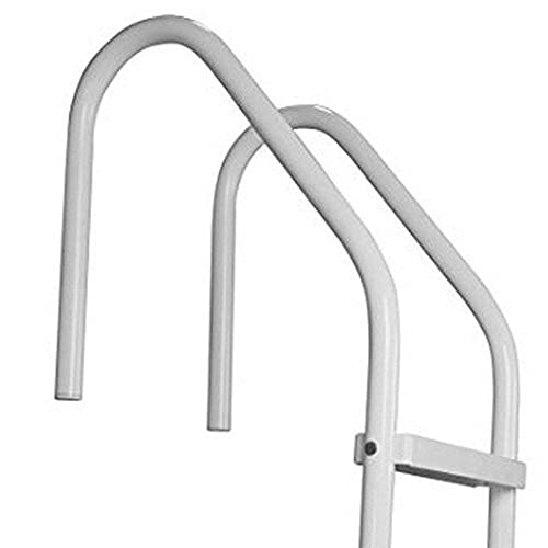 SAFTRON 3 Step High Impact Polymer Pool Ladder with Surface Mounting Base 2 Pack White
