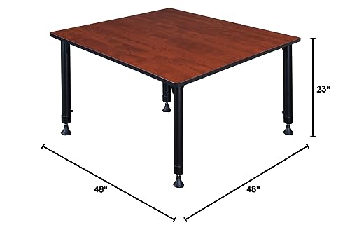 Regency Kee 48" Square Height Adjustable Classroom Table Cherry