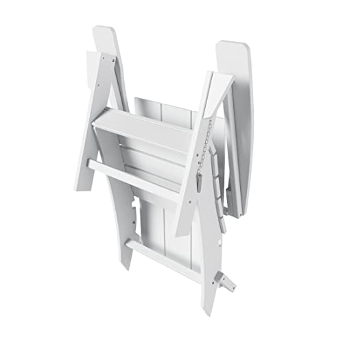 WestinTrends 8-Piece Modern Poly Folding Adirondack Chair Set White