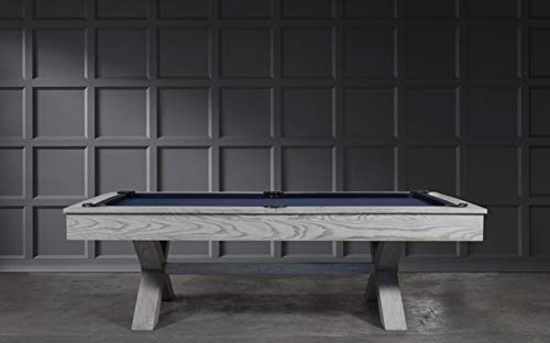 Empire USA Manhattan Slate Pool Table 8FT with Premium Billiard Accessories Whitewash