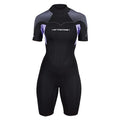 Henderson Women's 3mm Thermoprene Pro Back Zip Shorty Wetsuit Black/Lavander