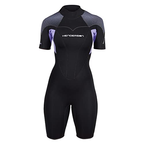 Henderson Women's 3mm Thermoprene Pro Back Zip Shorty Wetsuit Black/Lavander