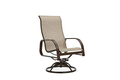 Winston Seagrove II Ultra High Back Patio Swivel Rocker Dining Chairs Set of 2 Sunbrella Pueblo Dune Fabric