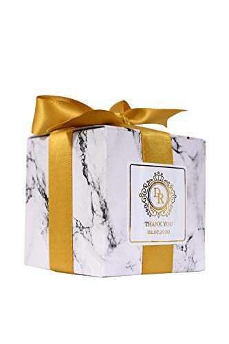 Nice Products Personalized Candle Wedding Favor 7oz All Natural Soy 50 Pcs White Marble