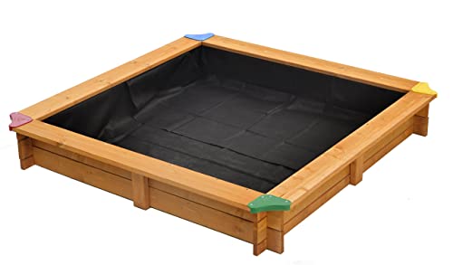 Tierra Garden Large Children's Wooden Sandbox with Retractable Roof