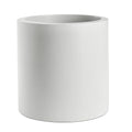 Generic Modern Round Fiberglass Planter 21" Dia x 30" H White Matte