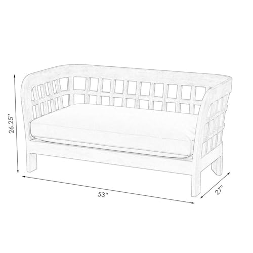 Butler Specialty Company Monhegan Teak Wood Outdoor Loveseat Brown