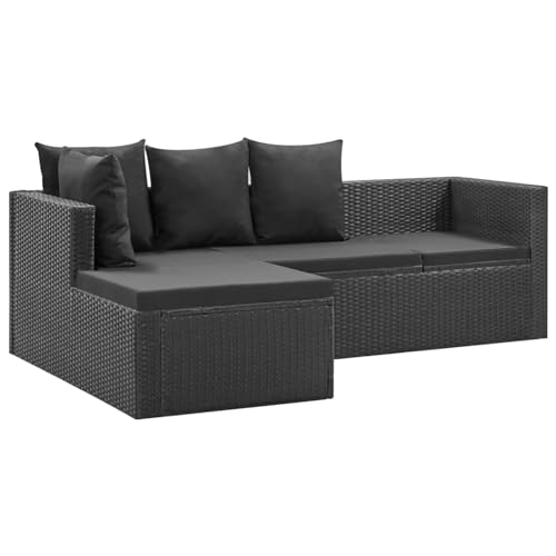 Xinxinxiang 4 Piece Black Patio Set with Cushions