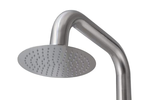 Wayime 91" Separable&Composable Free-Standing Brushed Stainless Steel 304 Rainfall Outdoor Shower Silver