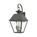 Livex Wentworth 3 Light Outdoor Wall Lantern 22" Tall Charcoal Finish Black