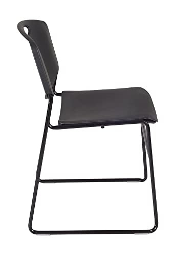 Romig 48 in. Round Adjustable Classroom Table Mahogany with 4 Zeng Stack Chairs Black