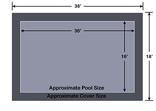 Loop-Loc 16' x 36' Rectangle Gray Super Dense Mesh Pool Safety Cover