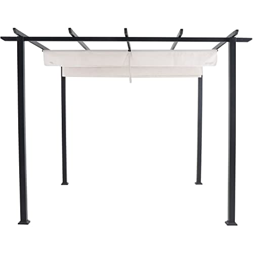 CAMBRIDGE Freestanding Pergola with Adjustable Sling Canopy White/Gray