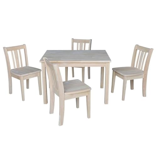 IC INTERNATIONAL CONCEPTS Table with 4 San Remo Juvenile Chairs Unfinished