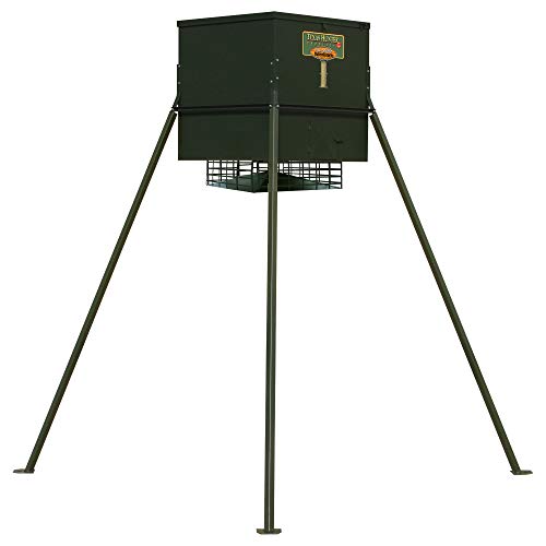 Texas Hunter Products Wildlife & Deer Feeder 650 lb. Capacity with 8-Foot Heavy-Duty Extension Legs Hunter Green