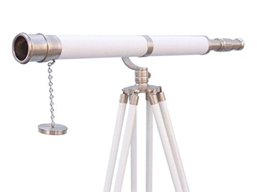 Handcrafted Nautical Decor Galileo Telescope 65" Brushed Nickel