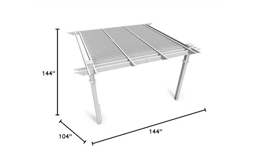 Vita Elysium 12' x 12' Attached Louvered Pergola White