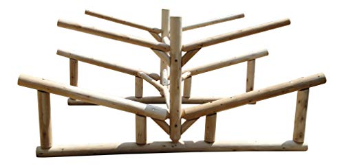 Log Kayak Rack 2-Place Rowboat Canoe/Kayak Rack Unfinished