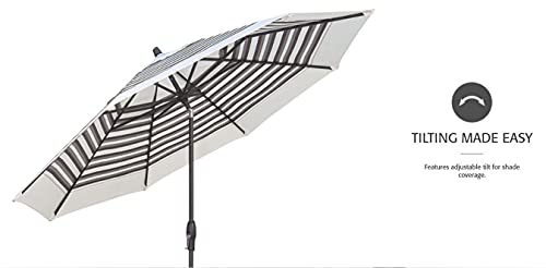 Treasure Garden Deluxe Auto-Tilt 11ft Market Umbrella Sunbrella Henna w/Bronze Frame