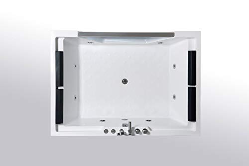 SIMBASHOPPING USA Whirlpool Bathtub Hydrotherapy 2 Persons 8 Water Jets Hot Tub 67" - Linda